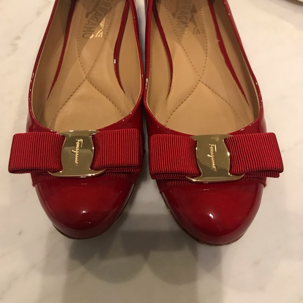 Salvatore ferragamo red shoes